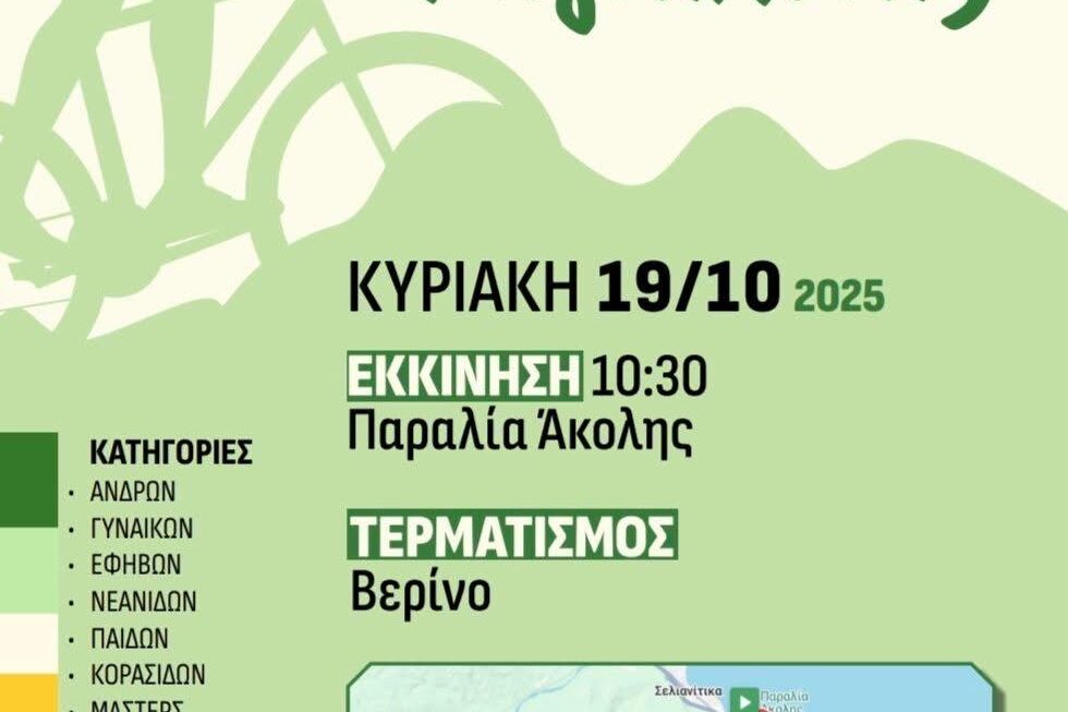 2η Ποδηλατική Ανάβαση Αιγιαλείας- Κυριακή 19 Οκτωβρίου 2025