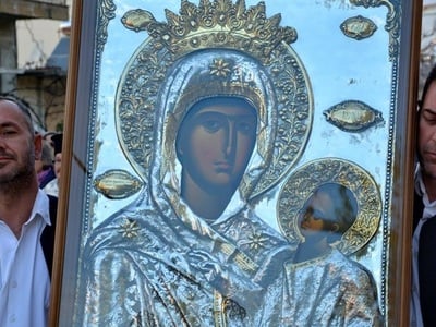Η θαυματουργή εικόνα της Παναγίας Εσφαγμένης στο Μητροπολιτικό Ναό Ευαγγελιστρίας