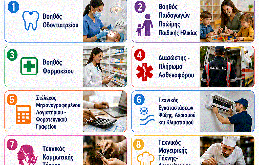 ΝΕΕΣ ΕΙΔΙΚΟΤΗΤΕΣ ΣΑΕΚ ΑΙΓΙΟΥ 2026-2027
